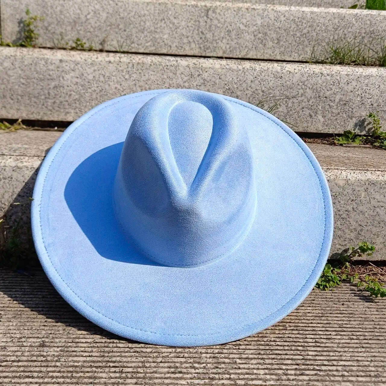Suede Fedora Hat 9.5cm Wide Brim Suede Hats for Women and Men Hand Sewn Autumn Winter Jazz Hat Fashion chapeau femme шляпа