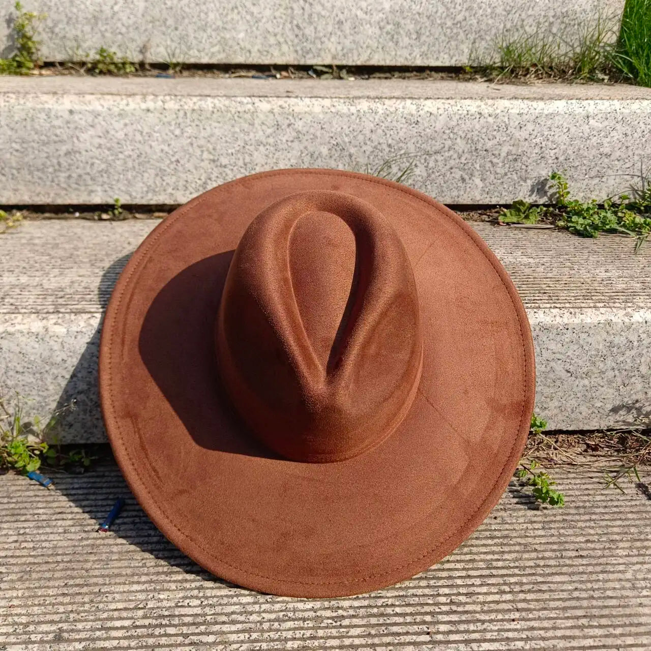Suede Fedora Hat 9.5cm Wide Brim Suede Hats for Women and Men Hand Sewn Autumn Winter Jazz Hat Fashion chapeau femme шляпа