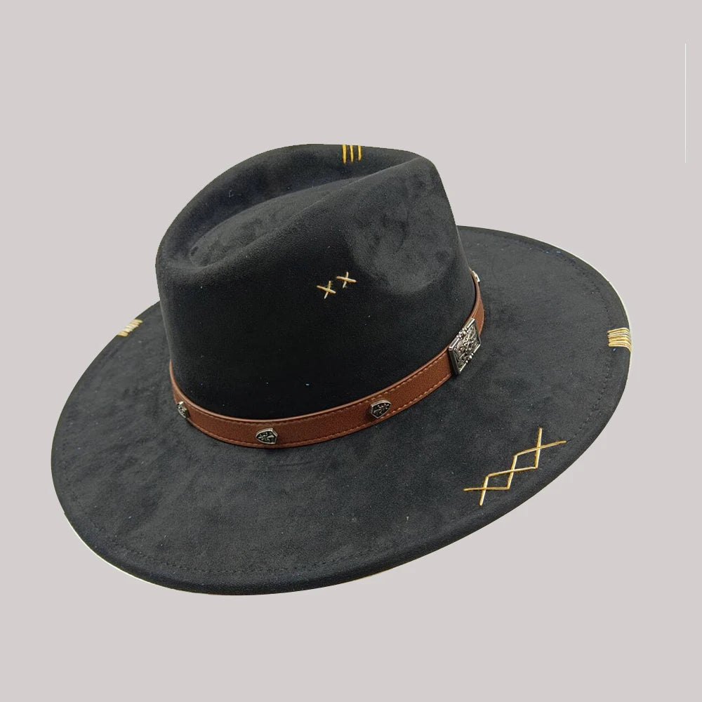 Suede Fedora Hat 9.5cm Wide Brim Suede Hats for Women and Men Hand Sewn Autumn Winter Jazz Hat Fashion chapeau femme шляпа