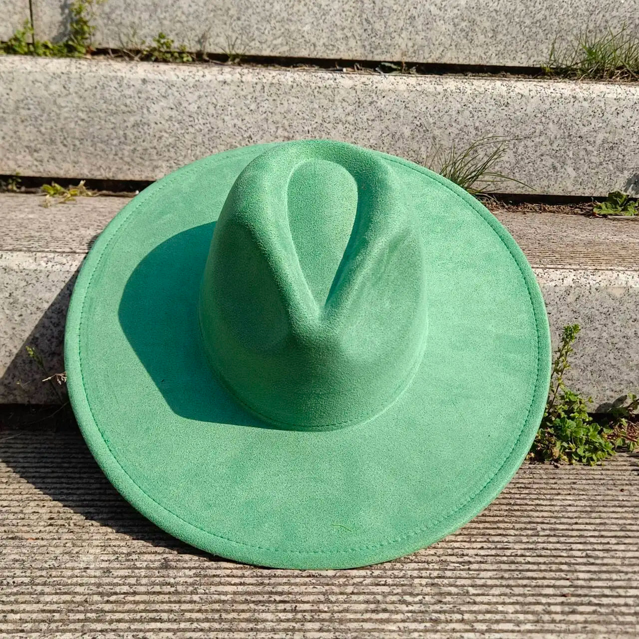 Suede Fedora Hat 9.5cm Wide Brim Suede Hats for Women and Men Hand Sewn Autumn Winter Jazz Hat Fashion chapeau femme шляпа