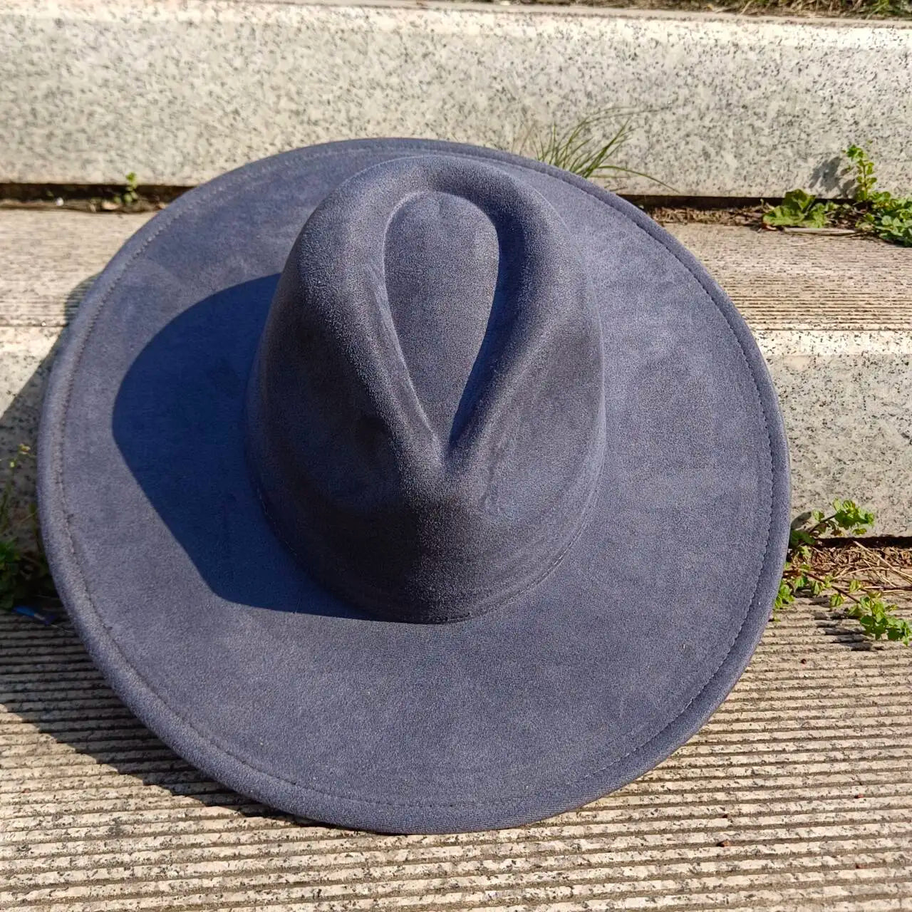 Suede Fedora Hat 9.5cm Wide Brim Suede Hats for Women and Men Hand Sewn Autumn Winter Jazz Hat Fashion chapeau femme шляпа