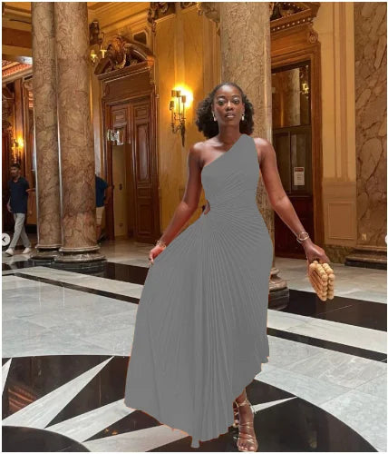 One Shoulder Sleeveless Dress