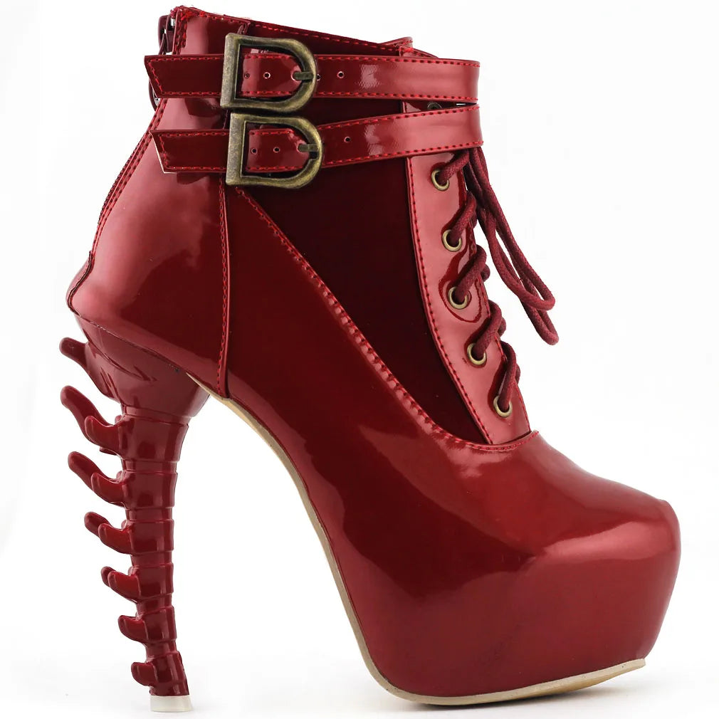 High Top Bone High Heel Platform Boots