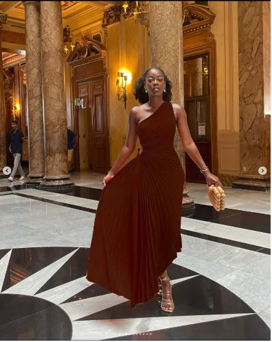 One Shoulder Sleeveless Dress