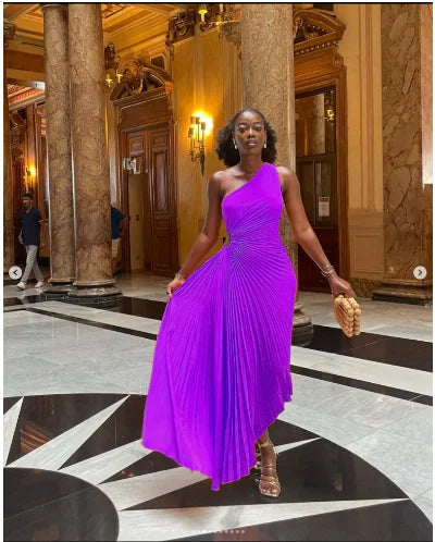 One Shoulder Sleeveless Dress