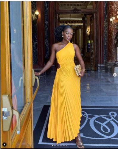 One Shoulder Sleeveless Dress