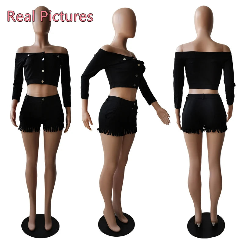 Crop Top & Shorts 2 Piece S-4XL Set