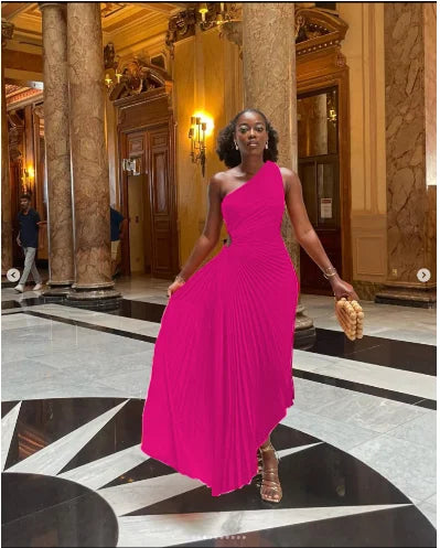 One Shoulder Sleeveless Dress