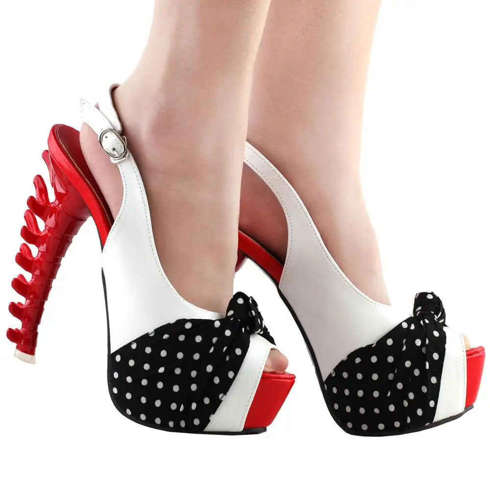Slingback Platform Bone High Heels