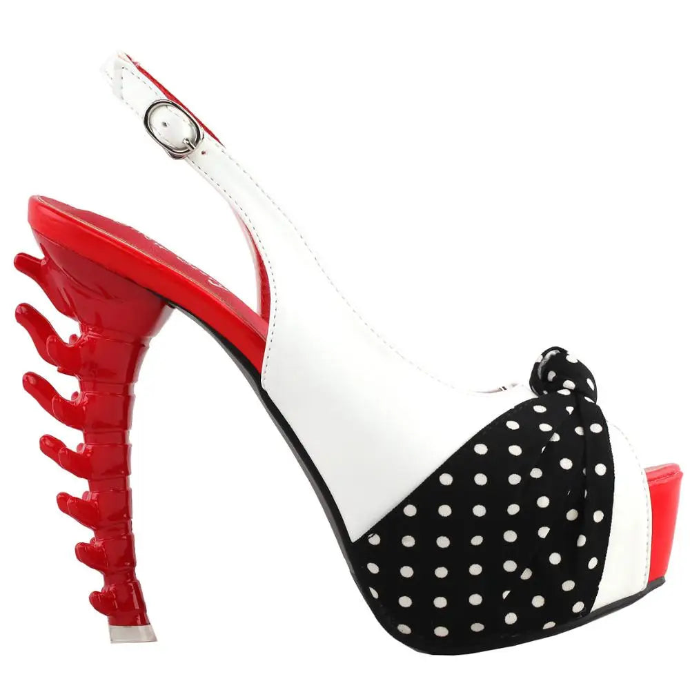 Slingback Platform Bone High Heels