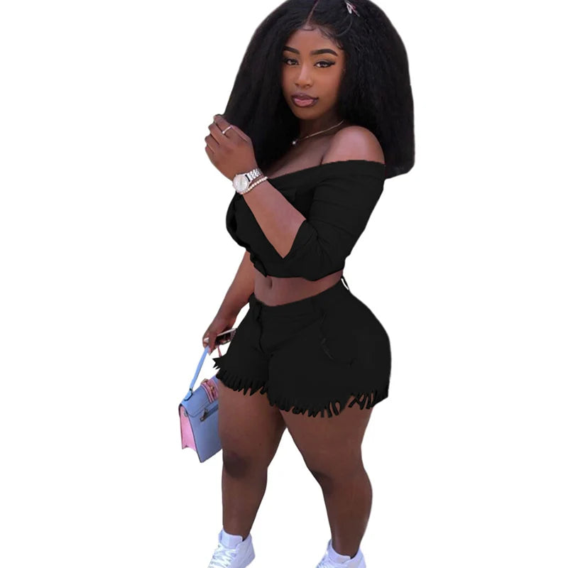 Crop Top & Shorts 2 Piece S-4XL Set