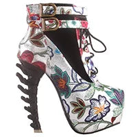 High Top Bone High Heel Platform Boots
