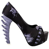 Sexy Punk Skull Peep Toe Platform Bone Heels