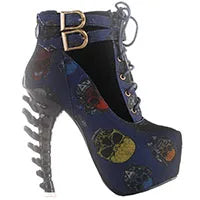 High Top Bone High Heel Platform Boots