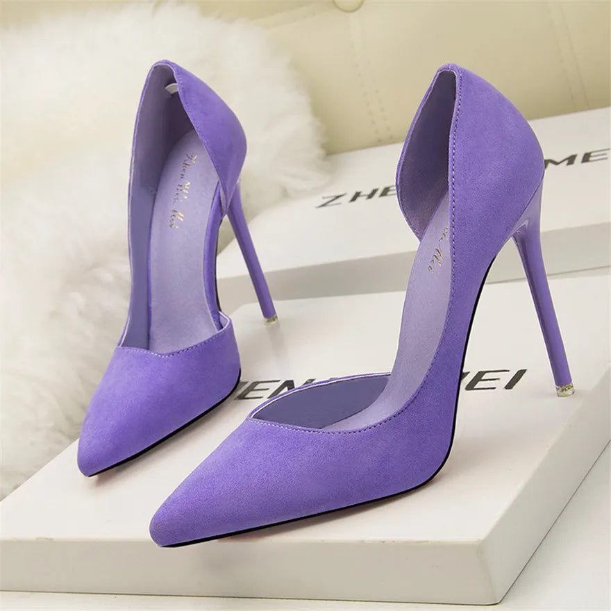 Suede Office Stiletto High Heel Pump