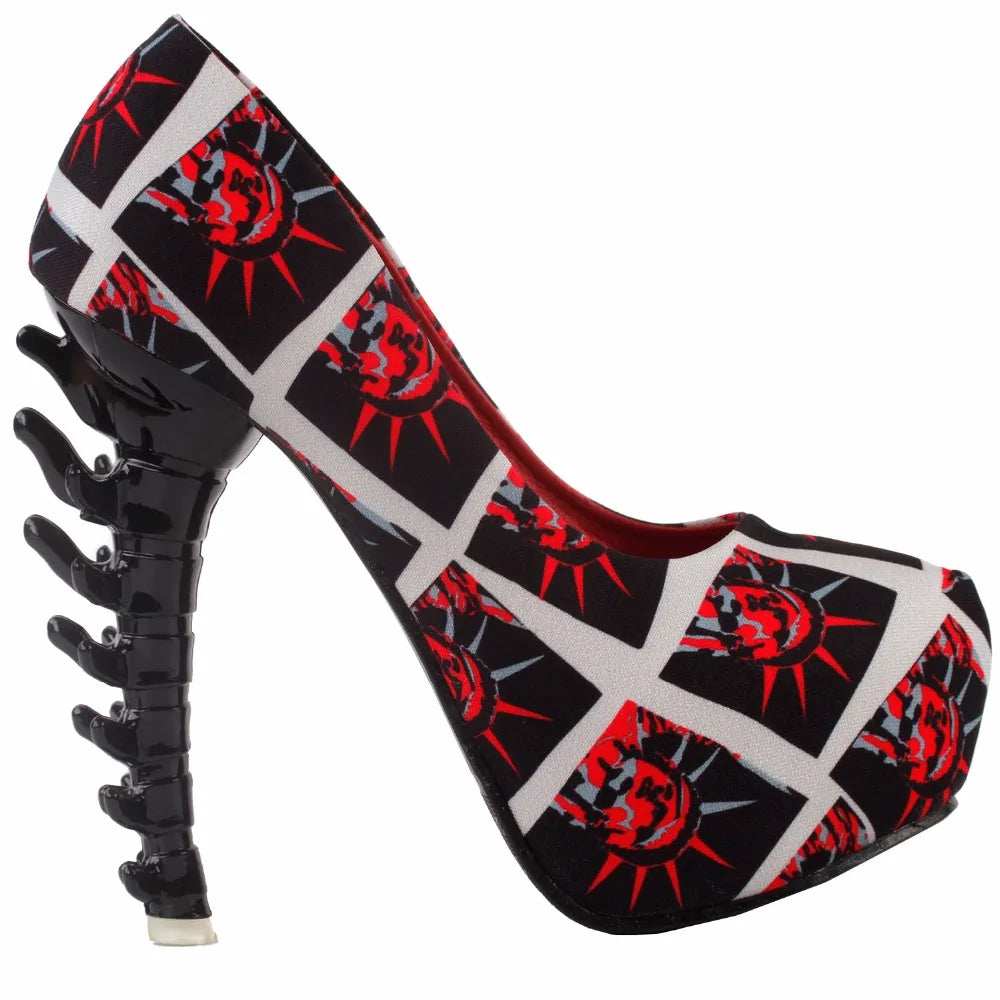 Unique Print Platform Bone Heels
