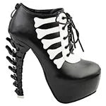 Punk Bone Platform Ankle Boots