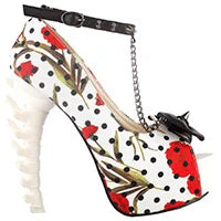 Unique Print Stud Chain Bone Heels