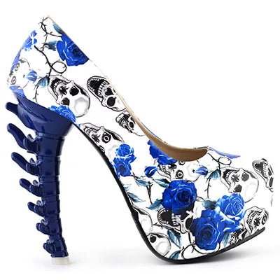 Unique Print Platform Bone Heels