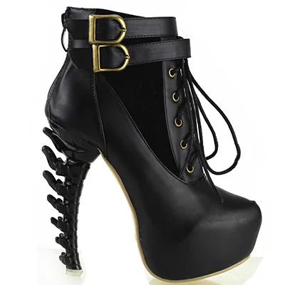 High Top Bone High Heel Platform Boots