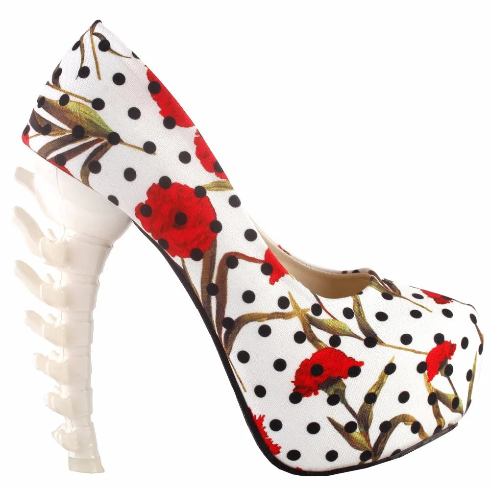 Unique Print Platform Bone Heels
