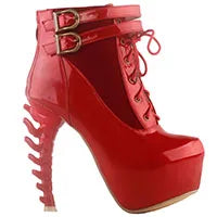 High Top Bone High Heel Platform Boots