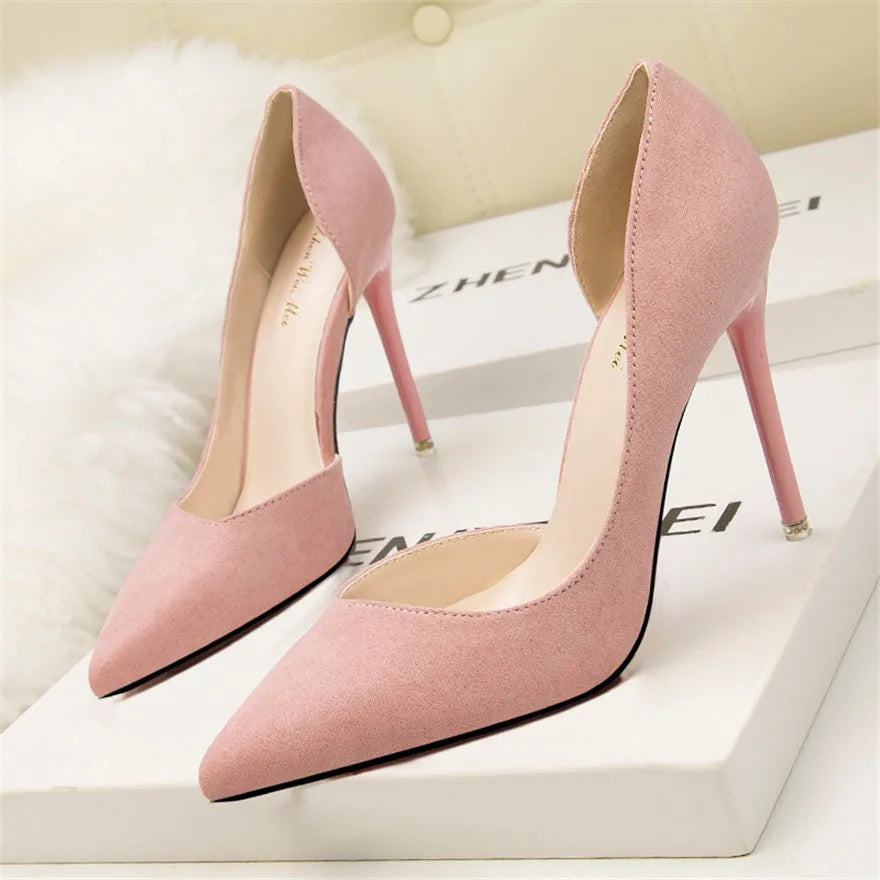 Suede Office Stiletto High Heel Pump