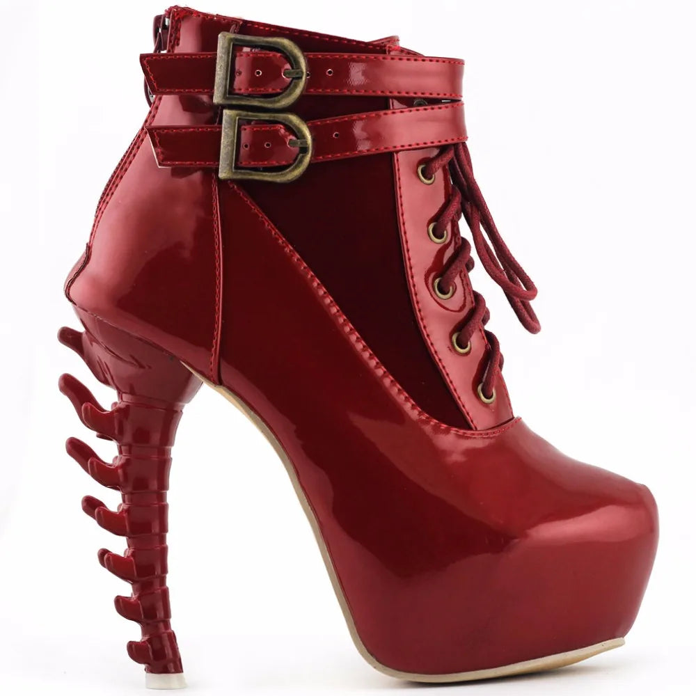 High Top Bone High Heel Platform Boots