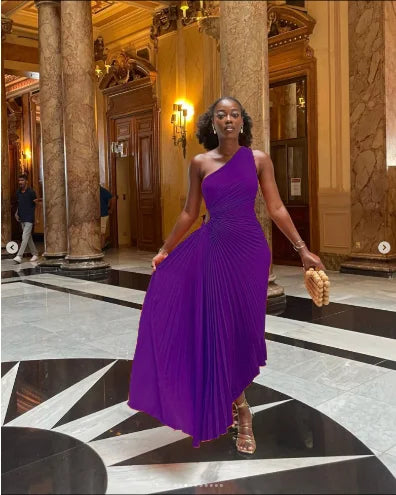 One Shoulder Sleeveless Dress
