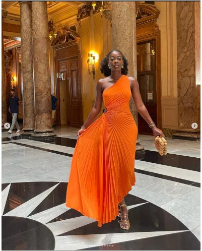 One Shoulder Sleeveless Dress