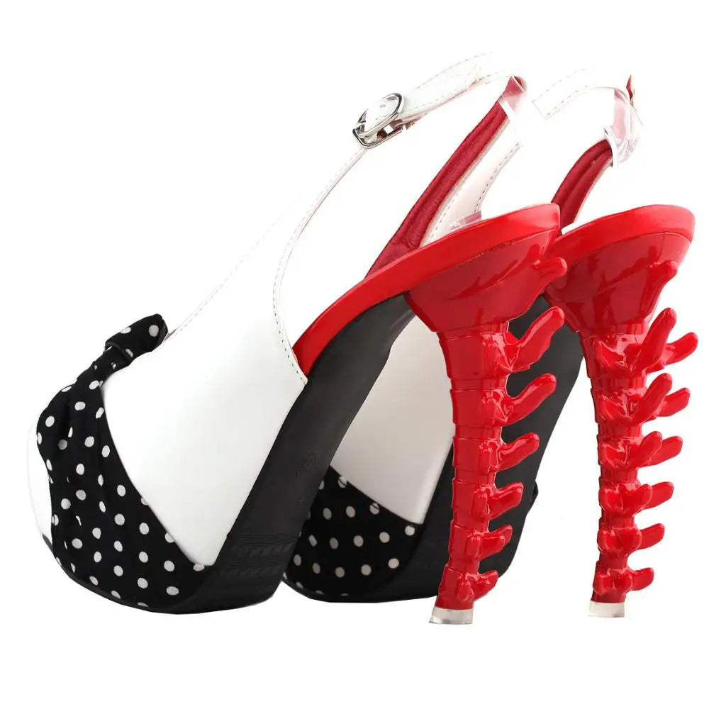 Slingback Platform Bone High Heels