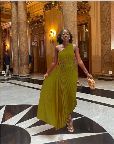 One Shoulder Sleeveless Dress