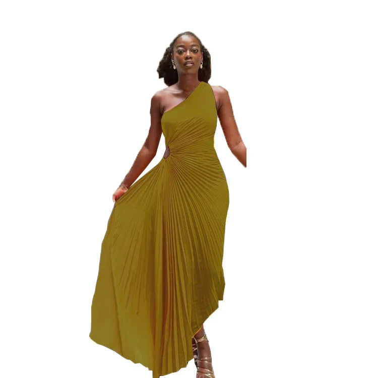 One Shoulder Sleeveless Dress
