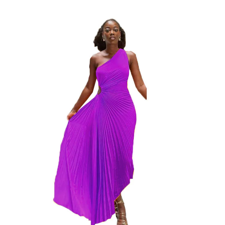 One Shoulder Sleeveless Dress