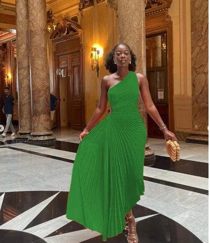 One Shoulder Sleeveless Dress
