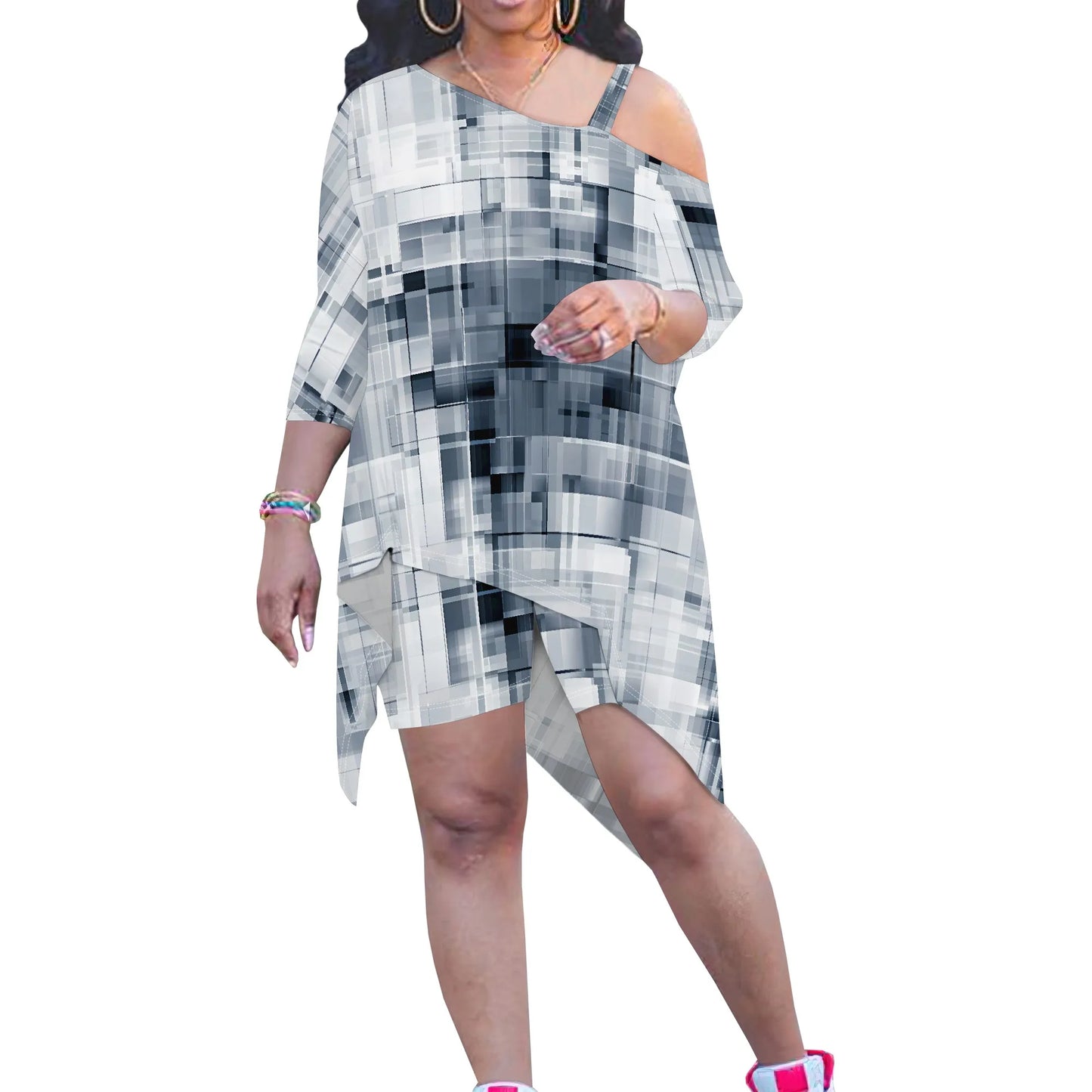 Asymmetrical Top Shorts 2 Piece Set