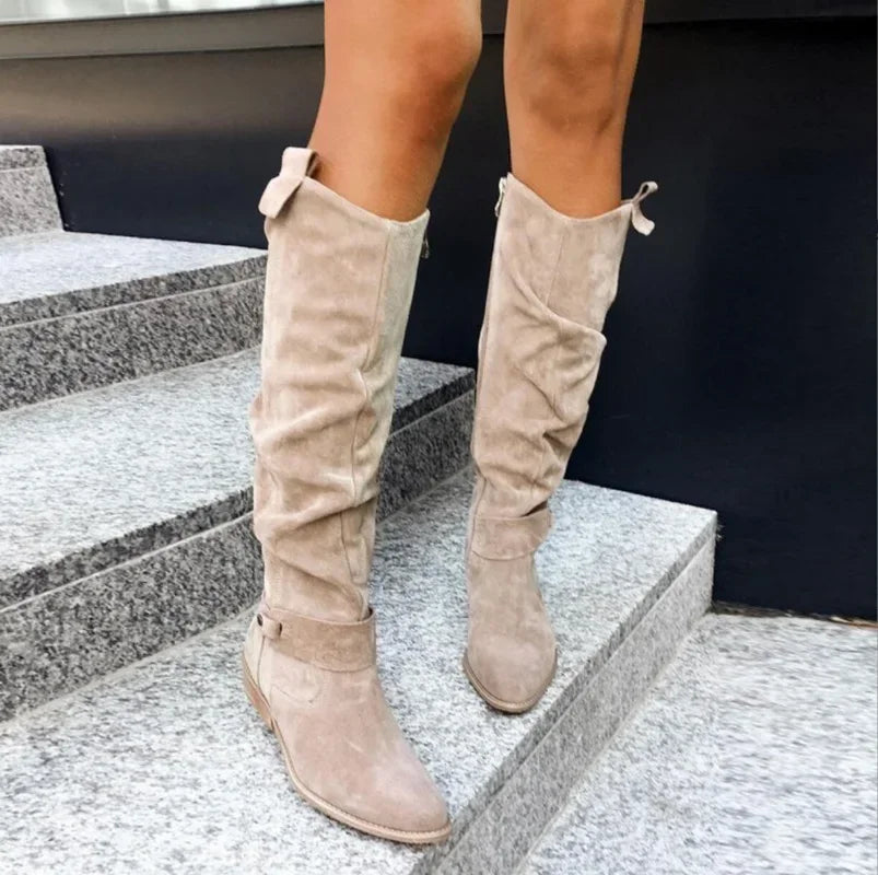 Suede Knee High Boots