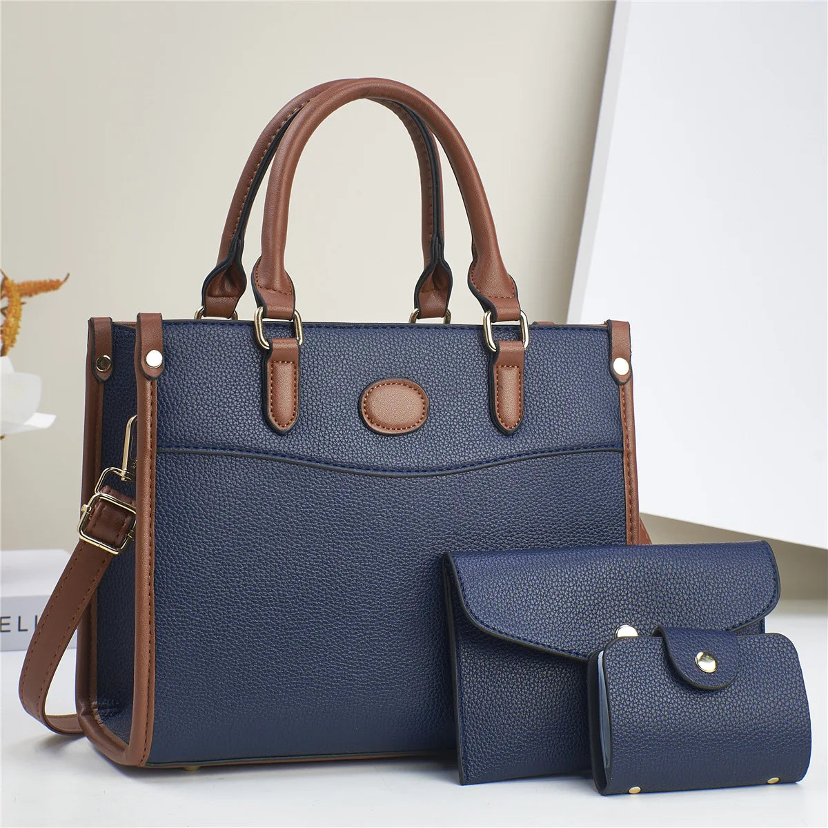 3pcs set Women Bags Soft PU Leather Handbag Purse Wallets Large Capacity Tote Shoulder Bag Girls Messenger Bags For School Work