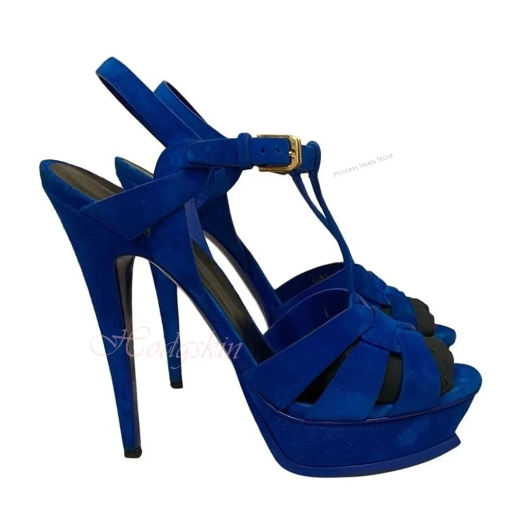 Knot Straps Platform Stiletto High Heels