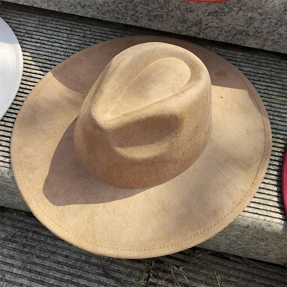 Colorful Suede Wide Brim Felt Fedoras Hat for Women Men Church Jazz Cap Panama Denim Hat Wholesale шляпа женская л