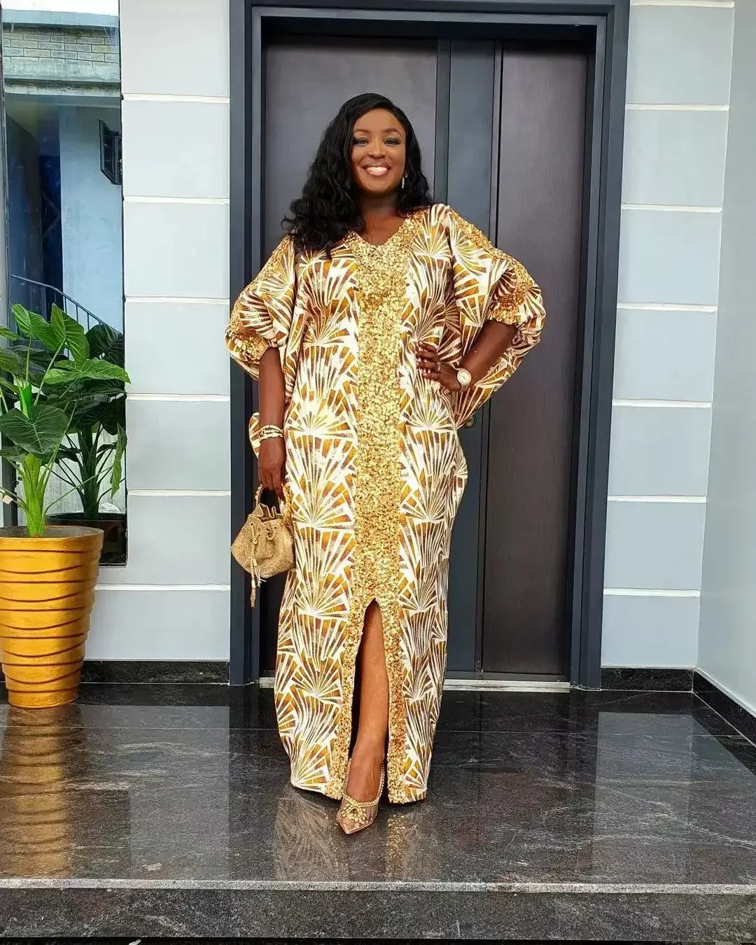 Elegant African Evening Robe Dress