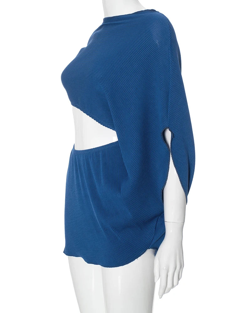 Hollow Irregular Inclined Shoulder Dress