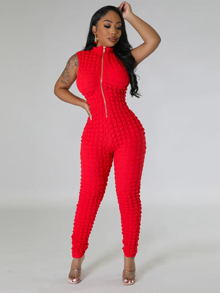 Sleeveless Zip Up Jumpsuit