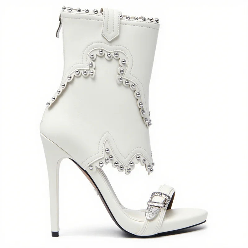 Metal Buckle Belt One Word Belt Sandal Boots Sexy Pointed Toe Thin Heel Accetp Customized New Arrivas Fashion Women Modern Boots