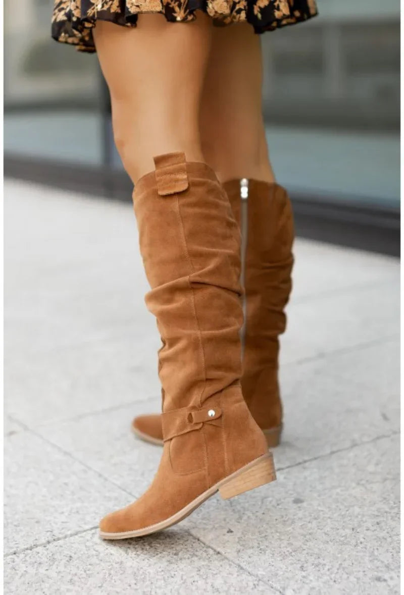 Suede Knee High Boots