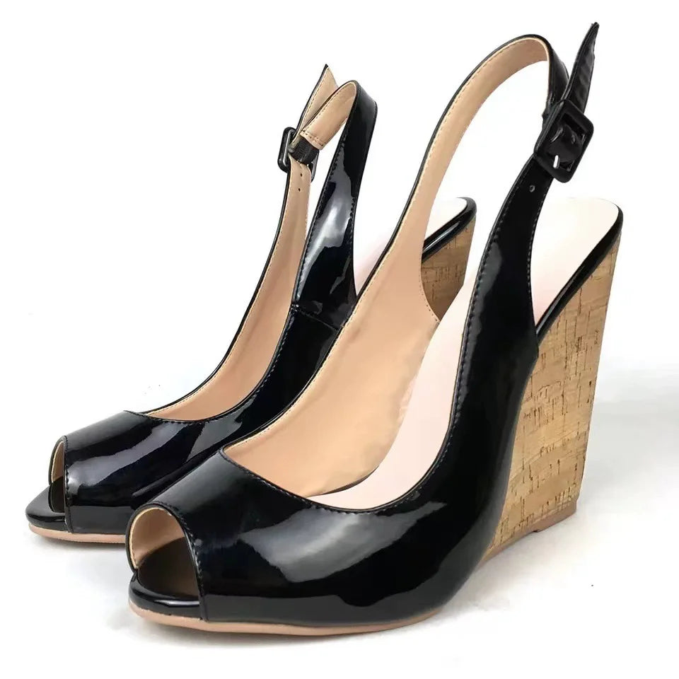 High Fish Mouth Wedge Sandals