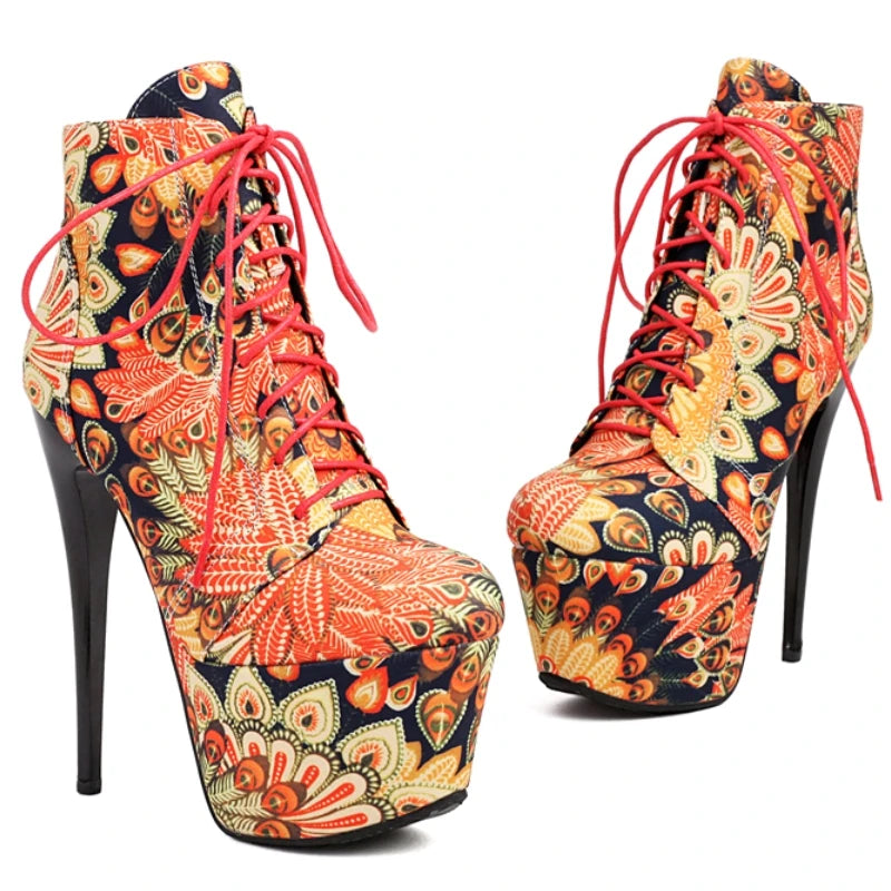 Flower Super High Heel Boots