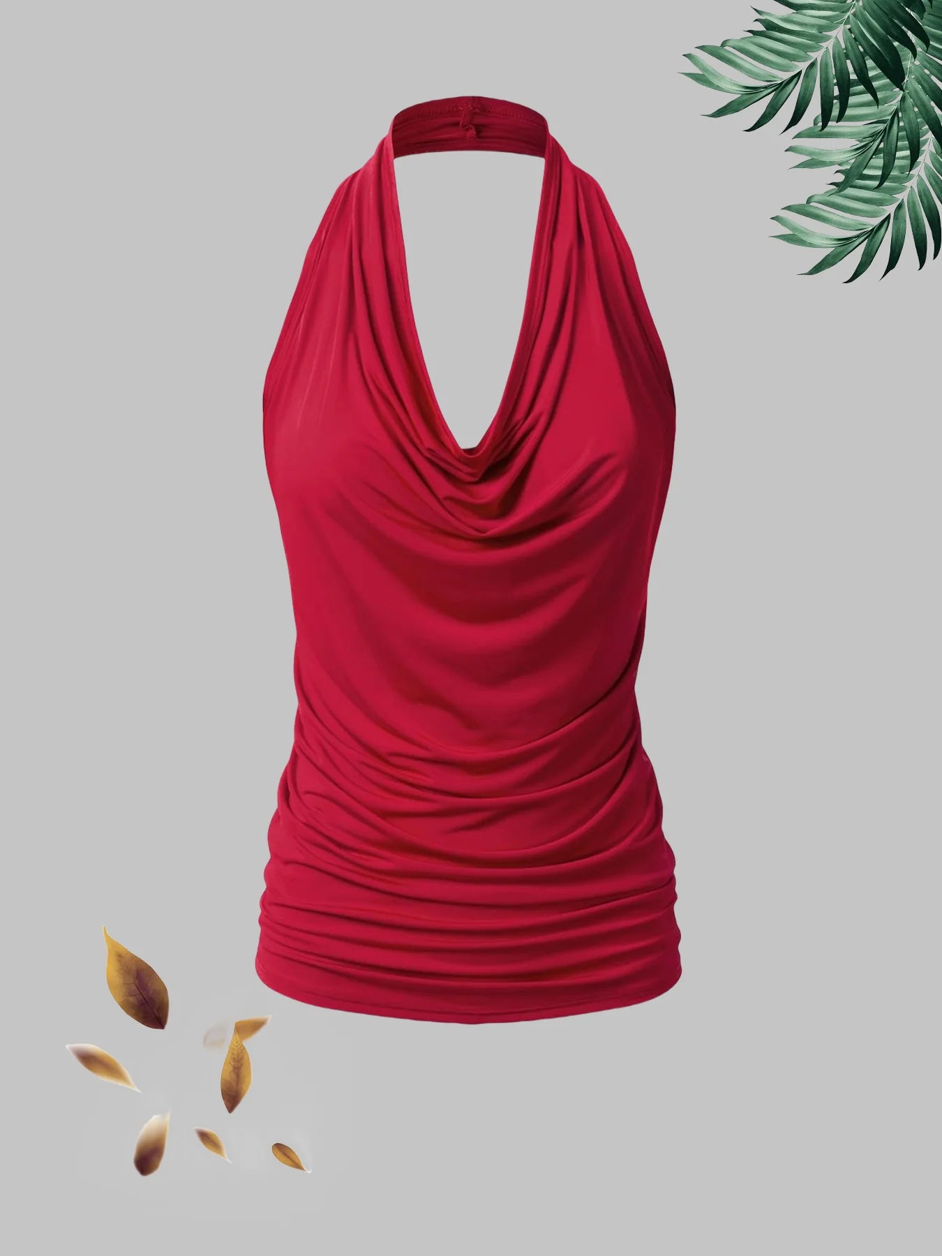 New fashion women's casual solid color neck strap plus size vest three-piece set