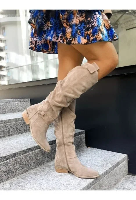 Suede Knee High Boots