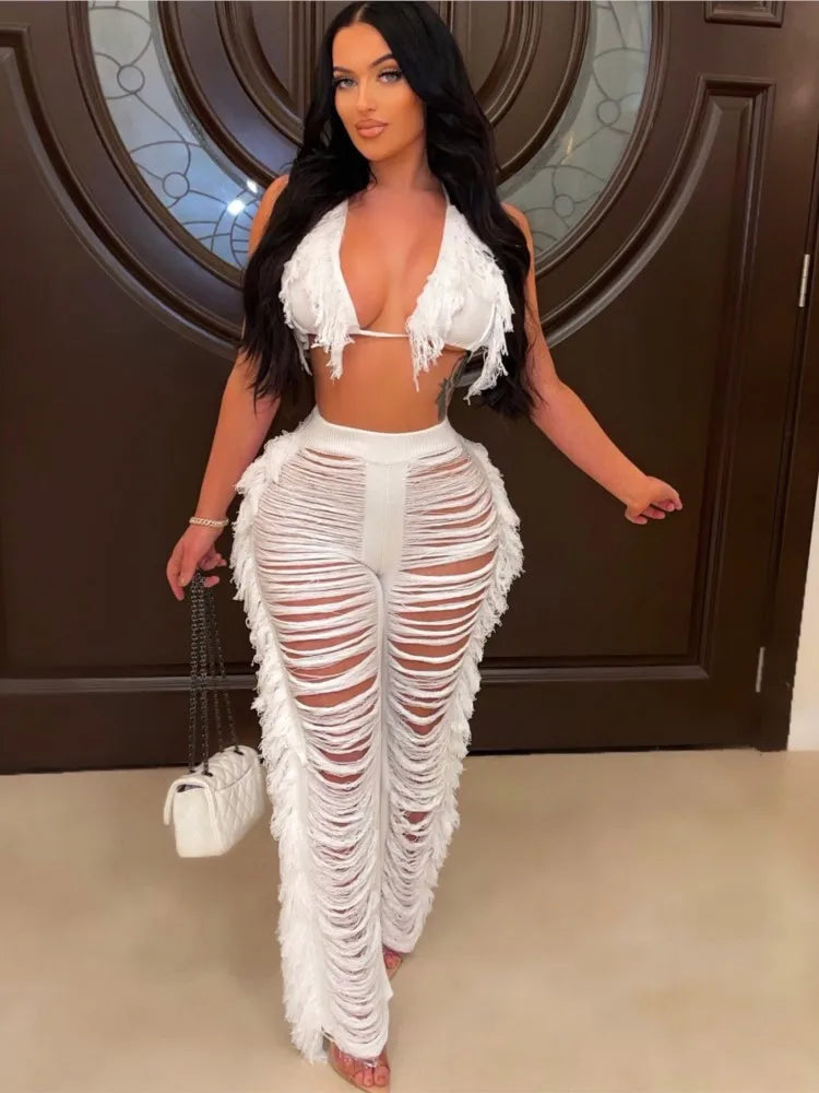 Bra Crop Top & Pants 2 Piece Set